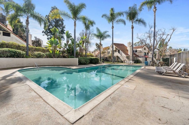 view of pool featuring a patio