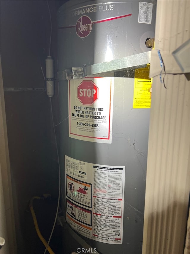 utilities featuring gas water heater