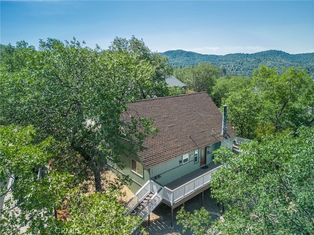 aerial view featuring a mountain view