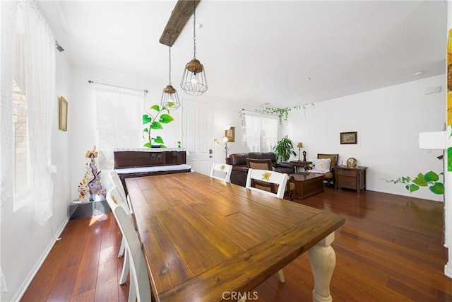 dining room featuring dark hardwood / wood-style flooring