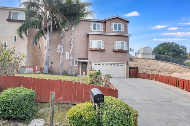 view of front of house with a garage