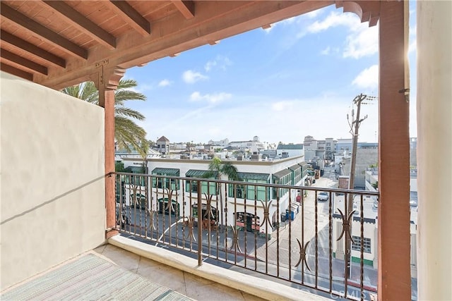 balcony with a view of city