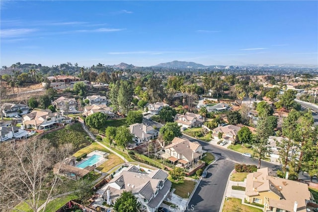 aerial view featuring a mountain view