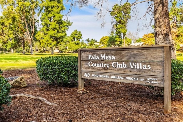 view of community sign