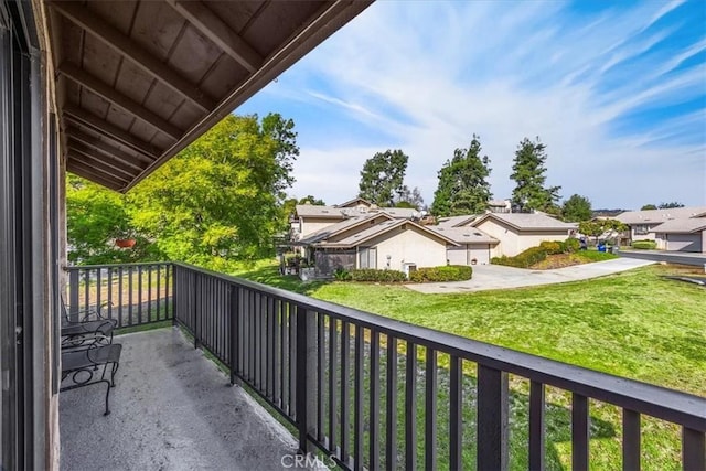 balcony with a residential view