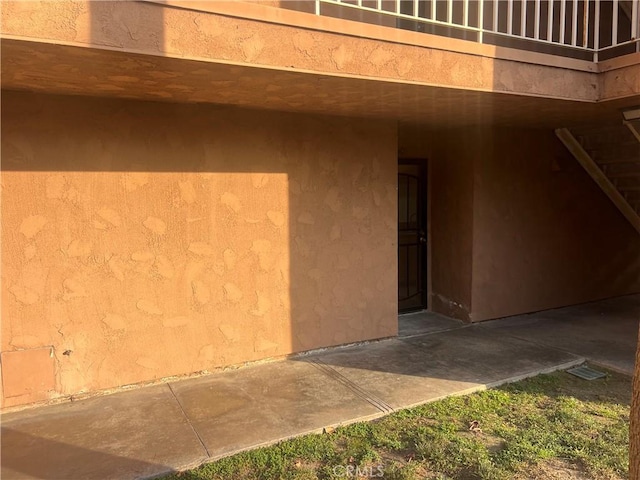 doorway to property with a balcony