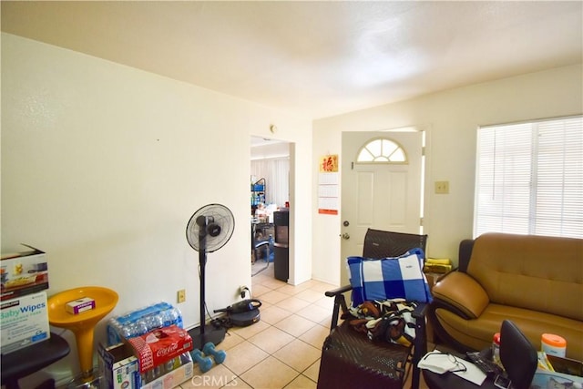 view of tiled living room