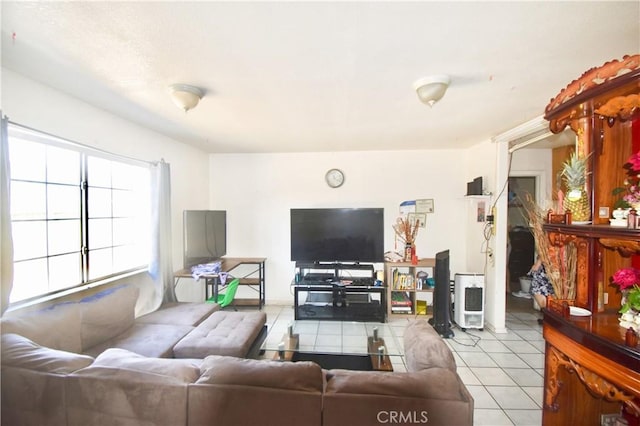 view of tiled living room