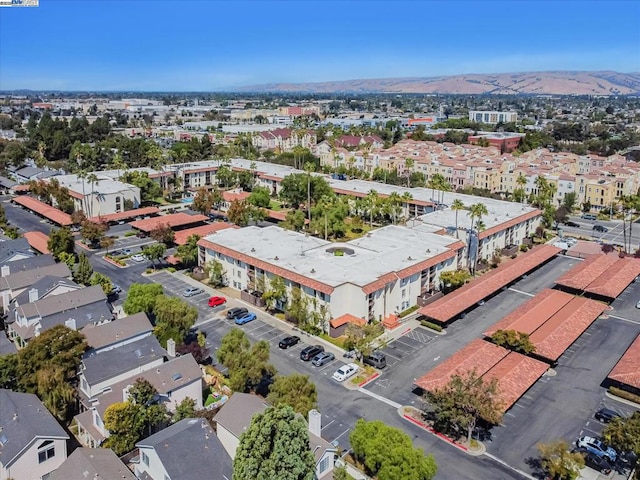 birds eye view of property featuring a mountain view