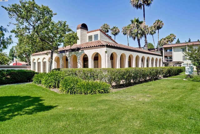 exterior space with a lawn