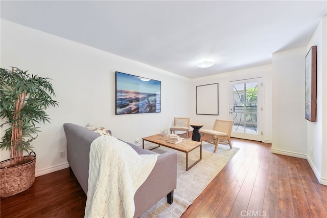 509 N Sierra Vista St Unit B, Monterey Park, CA 91755 - living room featuring wood-type flooring and baseboards