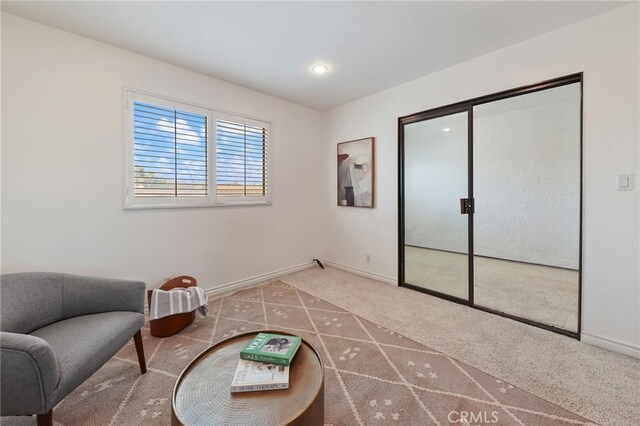 509 N Sierra Vista St Unit B, Monterey Park, CA 91755 - sitting room with carpet, baseboards, and recessed lighting