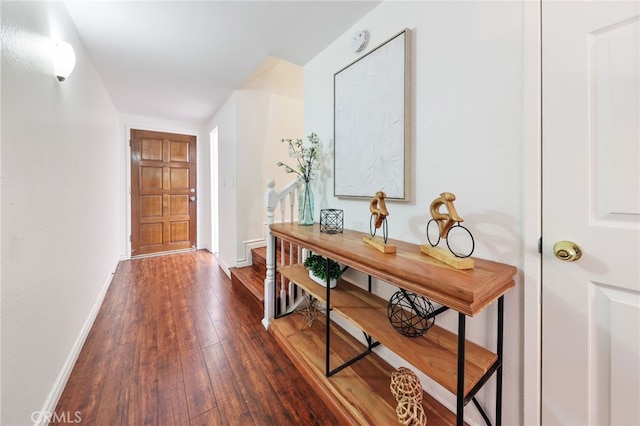 509 N Sierra Vista St Unit B, Monterey Park, CA 91755 - entryway with baseboards and dark wood-style flooring