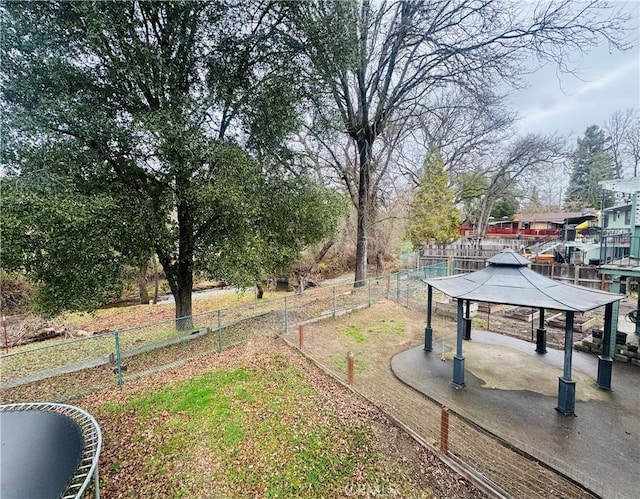 view of yard with a gazebo