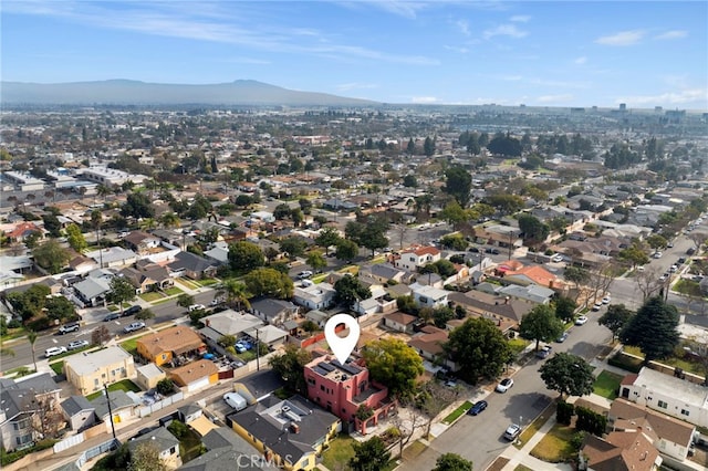 aerial view with a mountain view