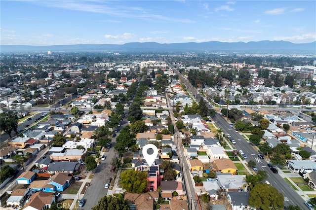 aerial view with a mountain view