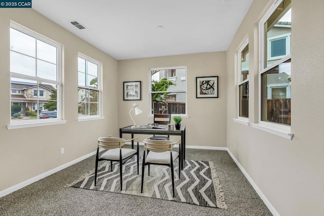 office area with carpet floors