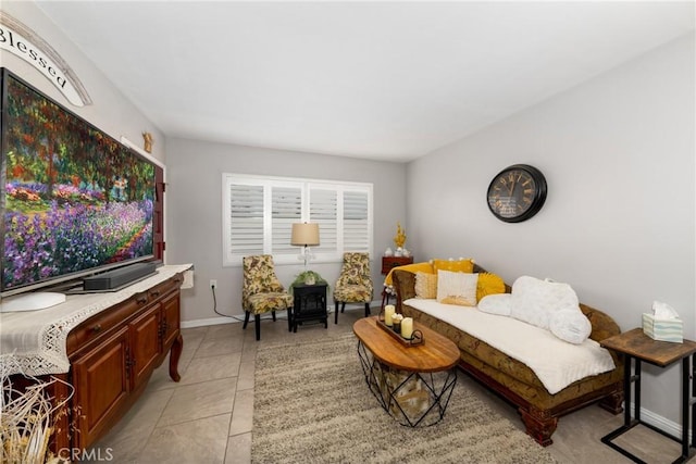 view of tiled living room