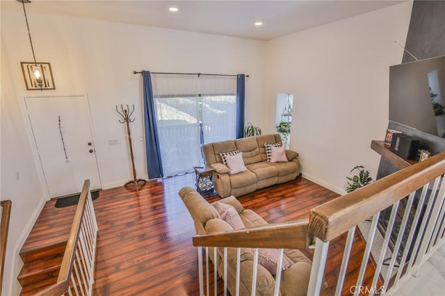 living room featuring hardwood / wood-style floors