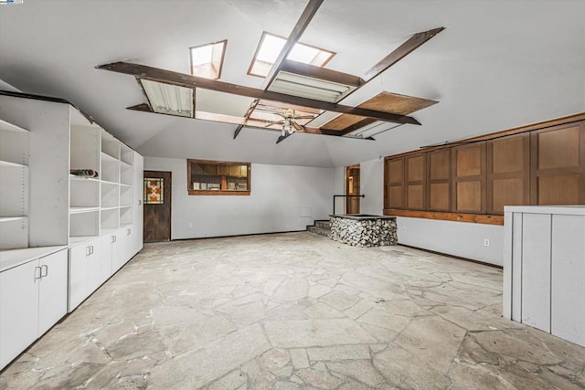 interior space featuring lofted ceiling