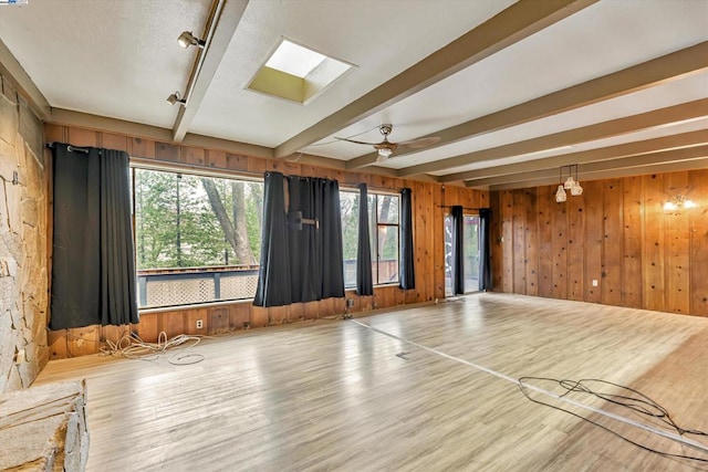 interior space featuring a skylight