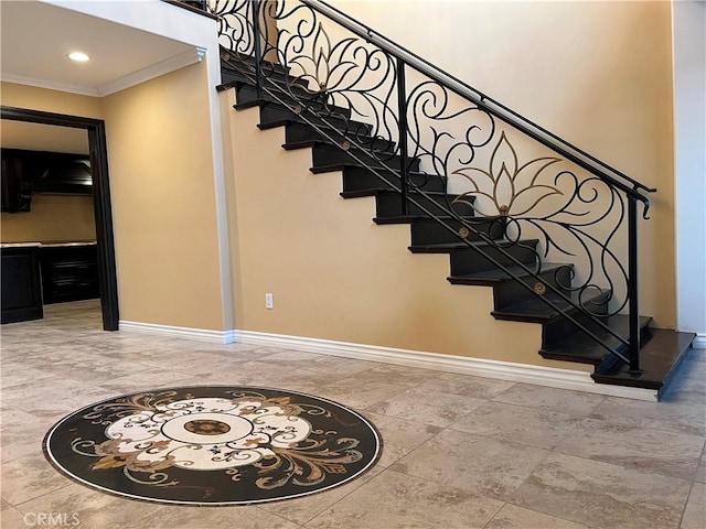 stairs with ornamental molding