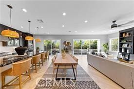 living room featuring light hardwood / wood-style flooring