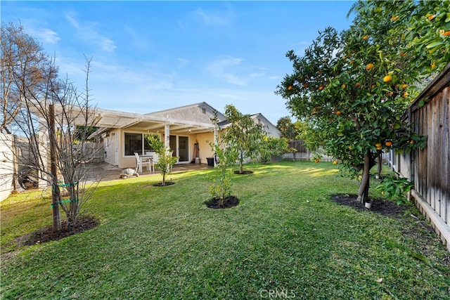 view of yard with a patio area