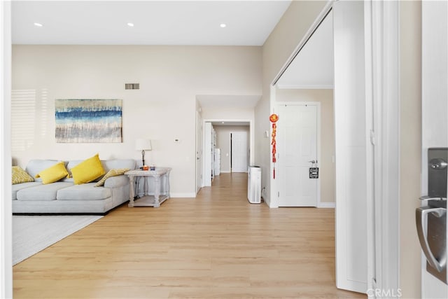 interior space featuring light wood-type flooring