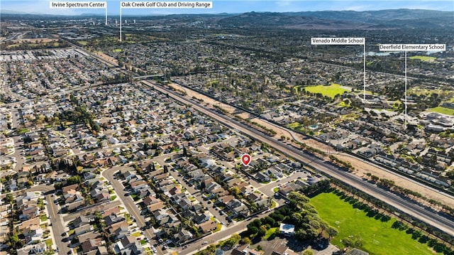 aerial view featuring a mountain view