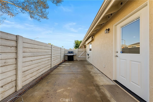 view of property exterior featuring a patio