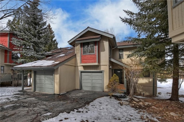 view of property with a garage