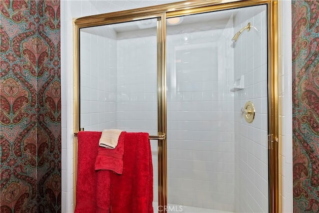 bathroom with walk in shower