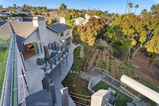 drone / aerial view with a residential view