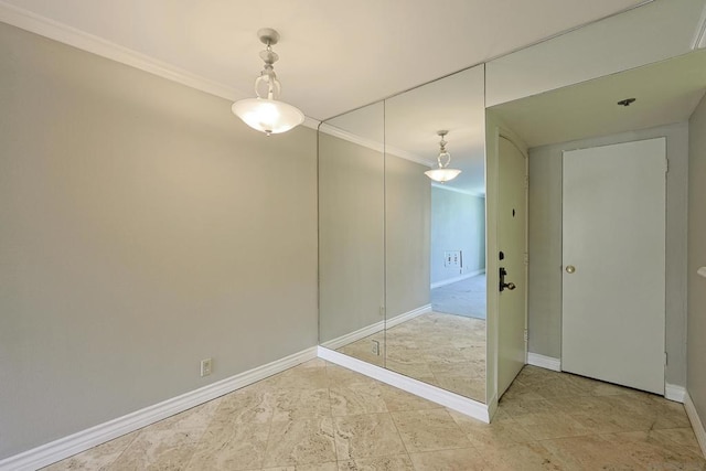 interior space featuring crown molding