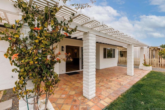 view of patio with a pergola