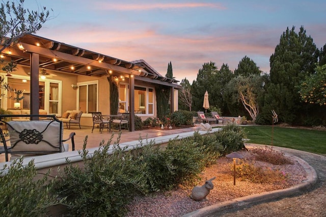 exterior space with an outdoor hangout area