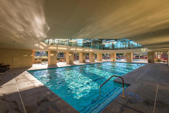 view of pool featuring a patio area