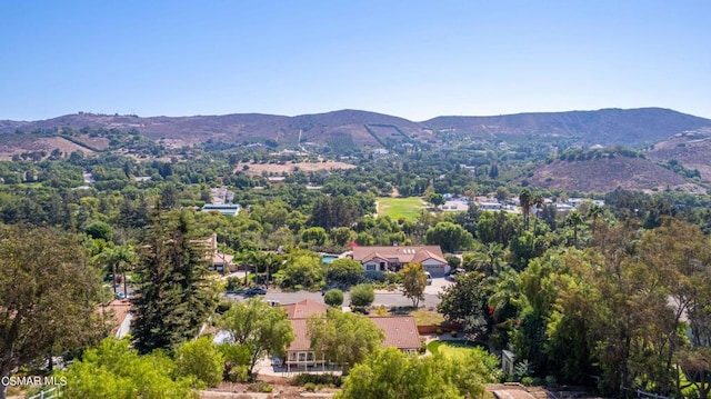 aerial view featuring a mountain view