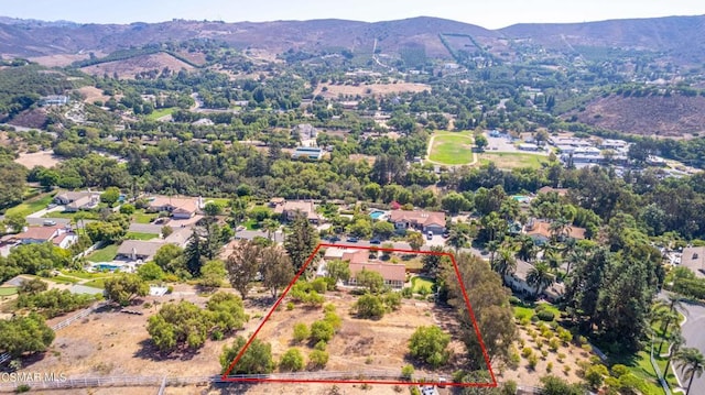 aerial view with a mountain view