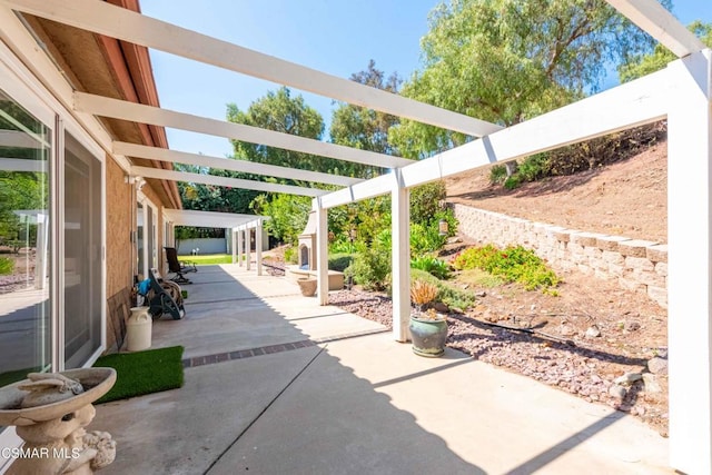 view of patio with a pergola