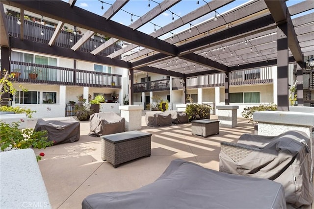 view of patio with a pergola