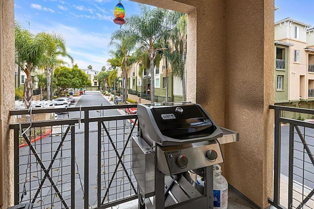 balcony with area for grilling