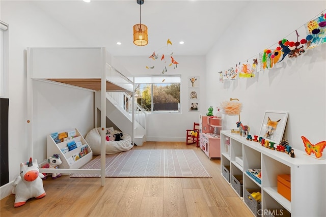 rec room featuring hardwood / wood-style floors