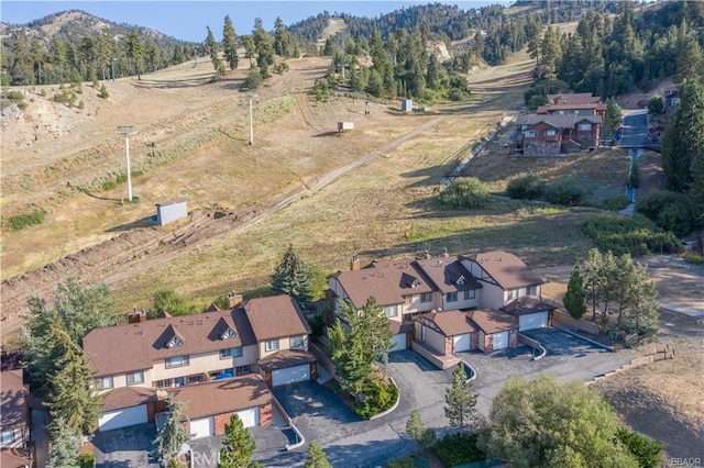 bird's eye view with a mountain view