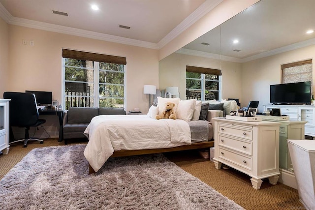 bedroom featuring ornamental molding