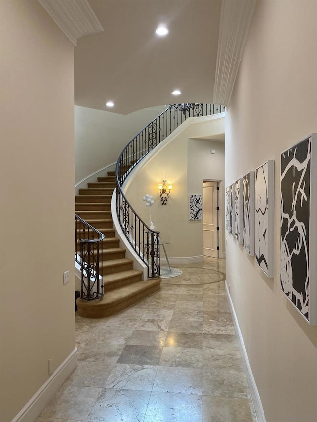 stairs with ornamental molding