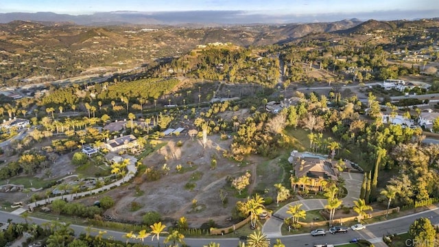 aerial view with a mountain view