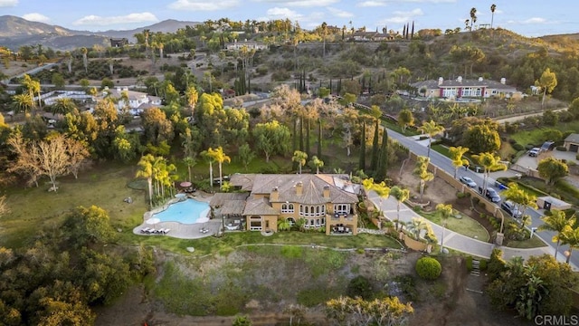 bird's eye view featuring a mountain view