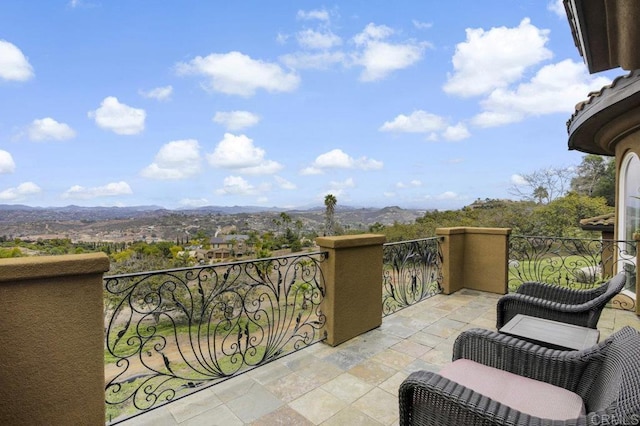 balcony with a mountain view